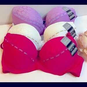 💐Sylvia 3 pieces full cup lace sexy push up Bra Sizes:34C& 38C multicolor 💥